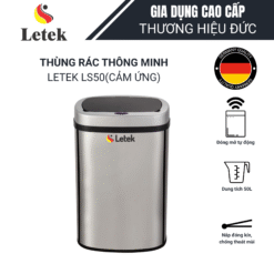 THÙNG RÁC THÔNG MINH LETEK LS50 – Thùng rác cảm ứng, thiết kế tối giản, tiện ích cho mọi không gian sống