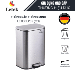 THÙNG RÁC ĐẠP CHÂN INOX CHỐNG VÂN TAY LETEK LP05, LP12 & LP18 : SANG TRỌNG, BỀN BỈ, TIỆN NGHI HOÀN HẢO
