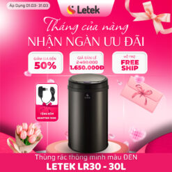 THÙNG RÁC THÔNG MINH LETEK LR30 – Thùng rác cảm ứng nhỏ gọn tiện ích cho mọi không gian sống