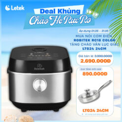 NỒI CƠM ĐIỆN LÒNG INOX ROBITEK RC18 COLOR – DUNG TÍCH 1.8L – NẤU CƠM TÁCH ĐƯỜNG, NỒI CƠM 14 CHỨC NĂNG