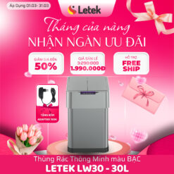 THÙNG RÁC THÔNG MINH LETEK LW30 – Thùng rác cảm ứng ,hiện đại, tiện ích cho mọi không gian sống